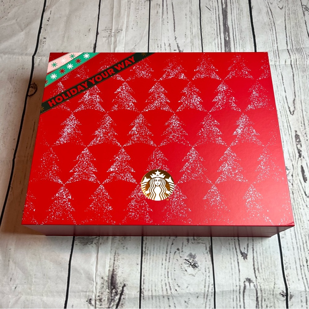 Starbucks EMPTY China Studded Ornament Keychain Advent Calendar Red Box Storage